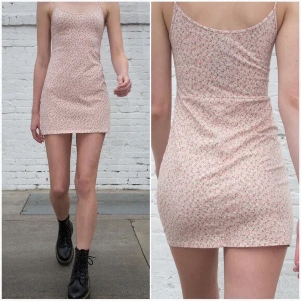Brandy Melville Pink Floral Babydoll Dress